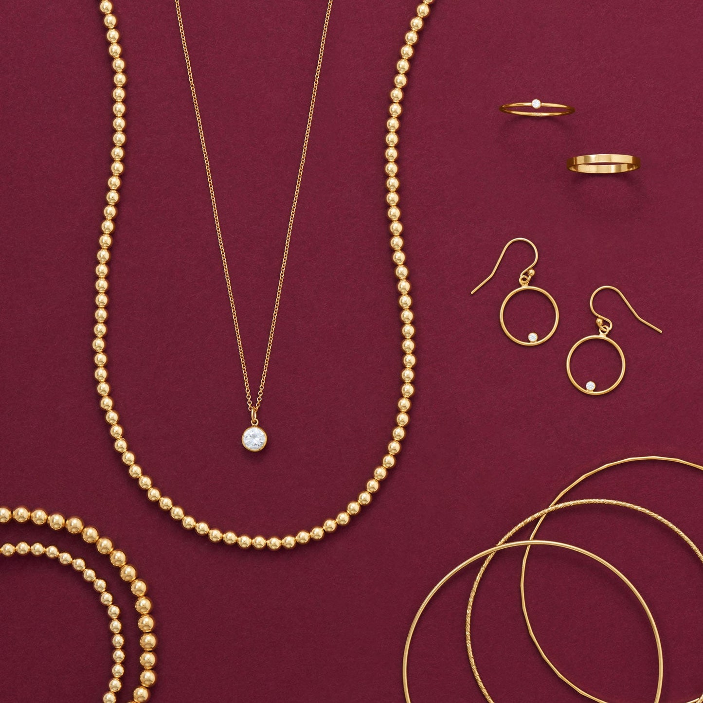 7" 4mm 14/20 Gold Filled Bead Stretch Bracelet