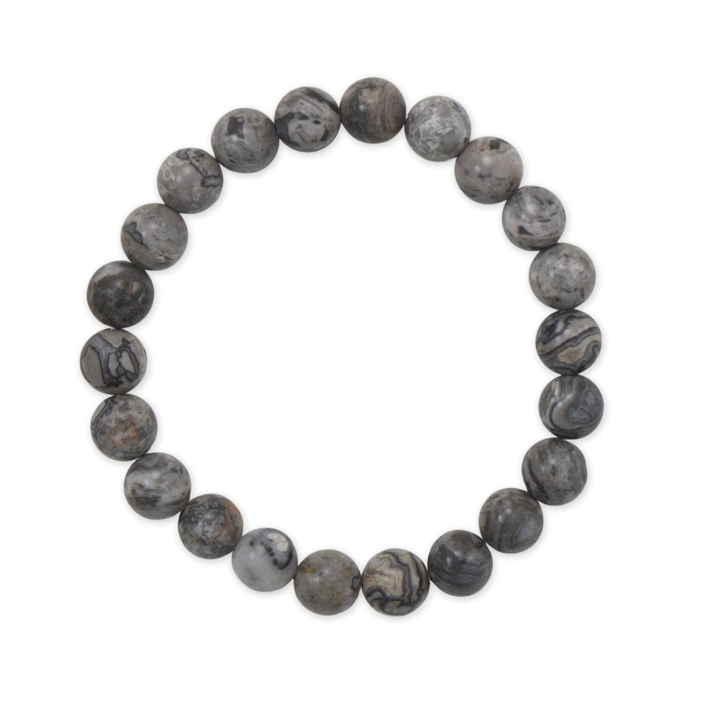 8mm Round Earth Jasper Stretch Bracelet