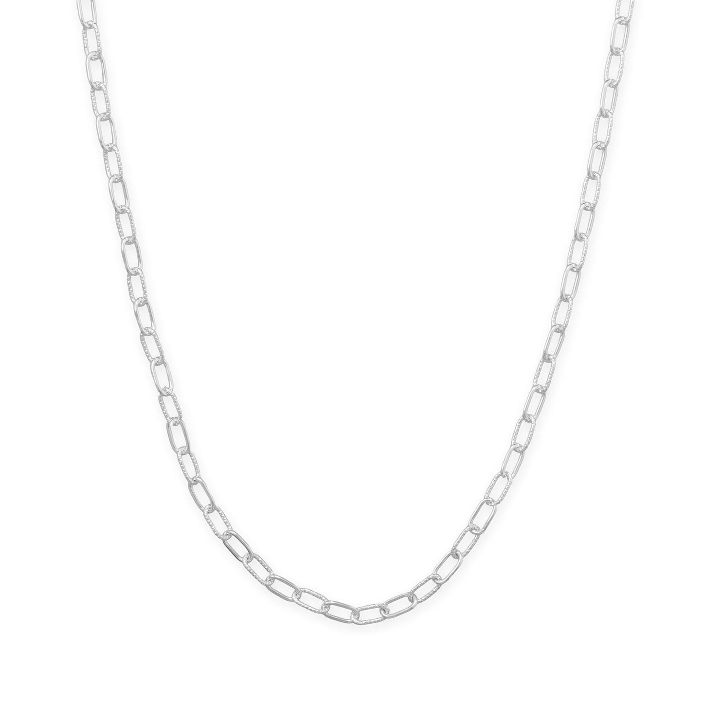18" Smooth and Textured Link Necklace