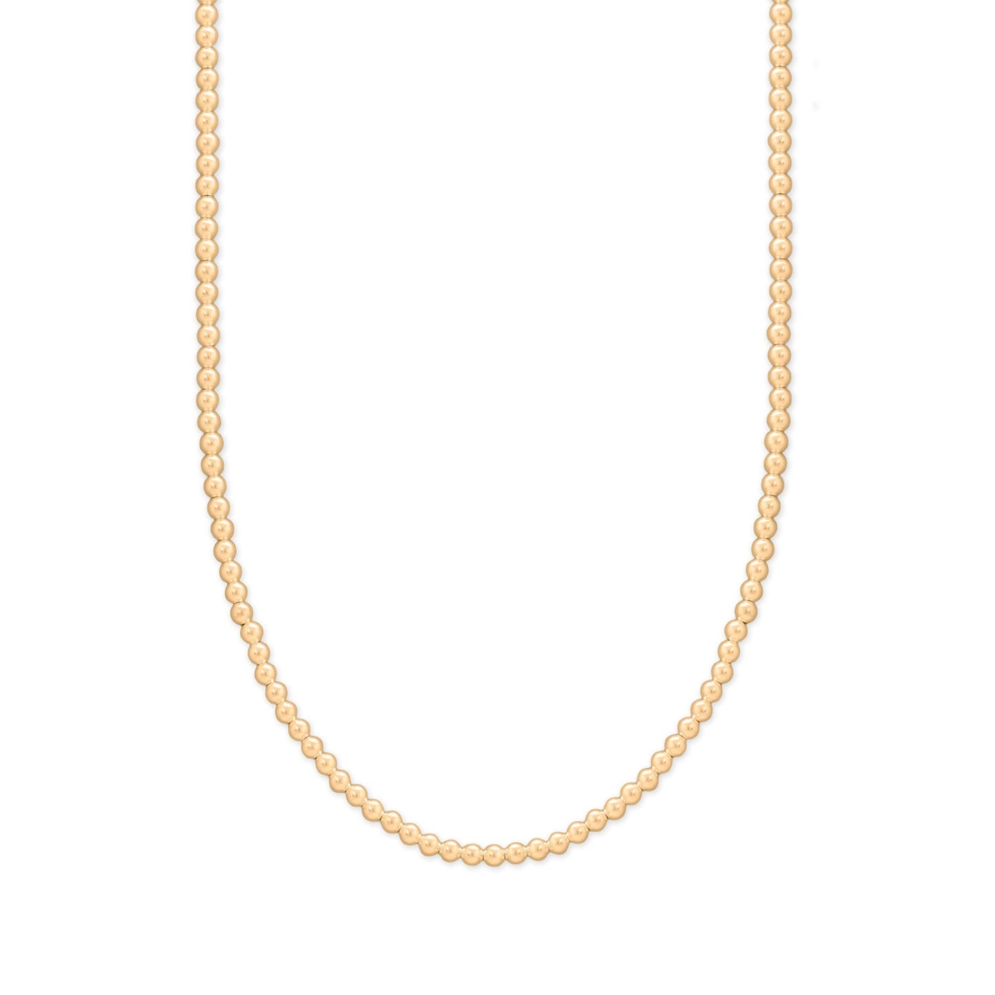16" + 2" 3mm 14/20 Gold Filled Bead Necklace