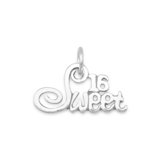 Silver or Gold Sweet 16 Charm