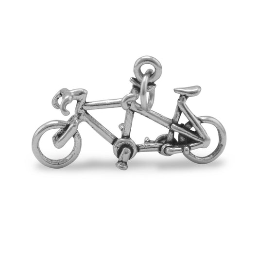 Oxidized 3D Tandem Bicycle Charm