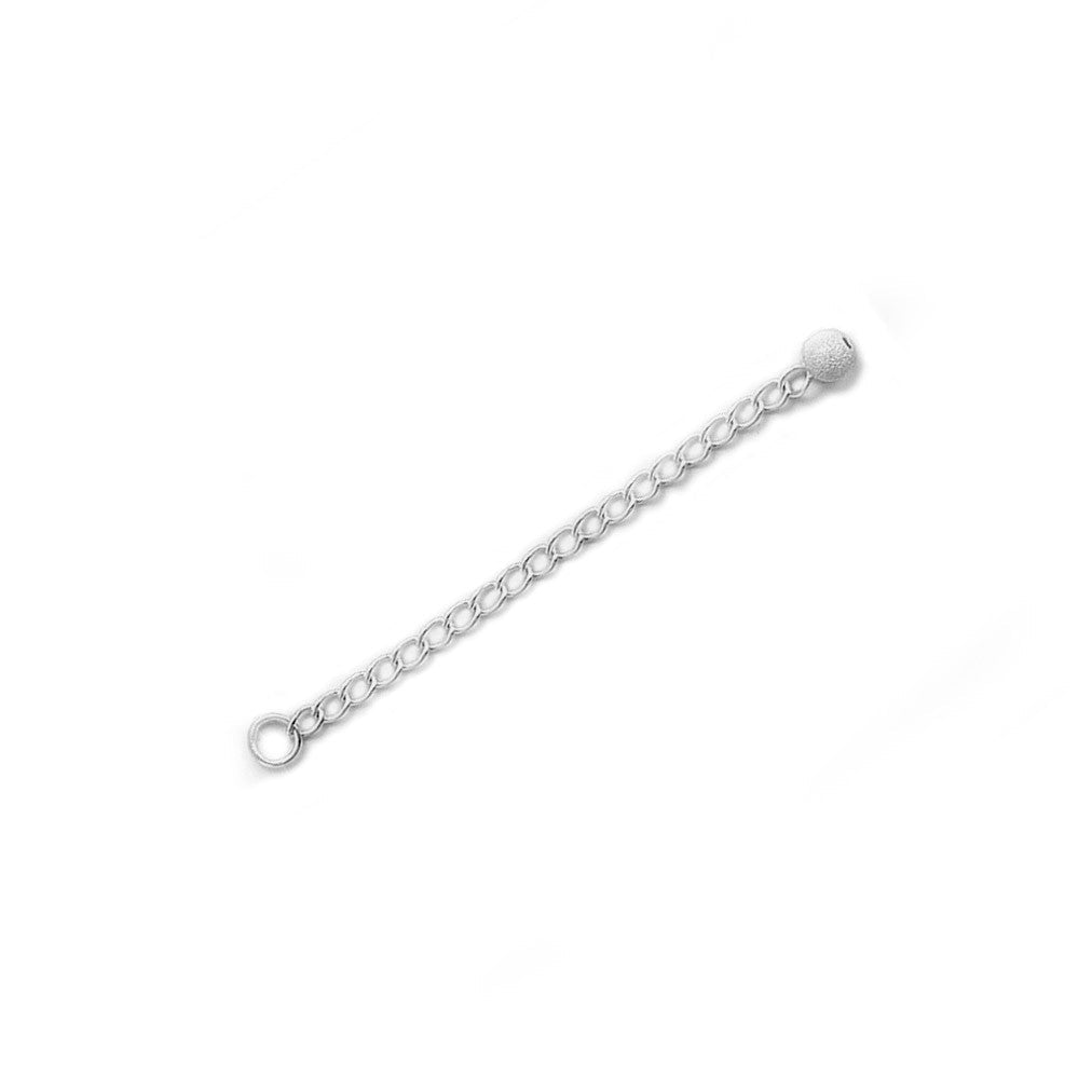 2.25" Sterling Silver Extender Chains with 4mm Bead End (Pack of 2)