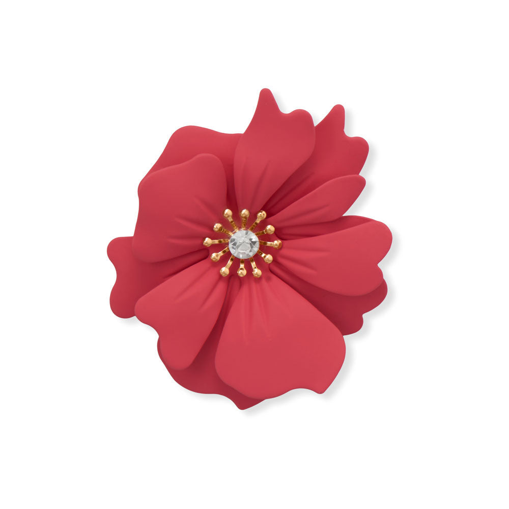 Simulated Pearl and Crystal Flower Branch Fashion Pin