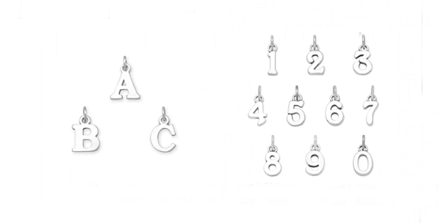 Charms "Letter & Numbers"