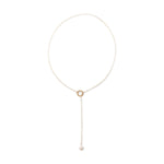 14 Karat Gold Lariat Necklace with Cultured Freshwater Pearl End