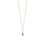 16" 14 Karat Gold Birthstone Necklace (January-December)