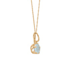 18" 14 Karat Gold Precision Cut Sky Blue Topaz Necklace