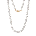 14 Karat Gold Knotted 6-6.5mm Near Round Cultured Freshwater Pearl Necklace