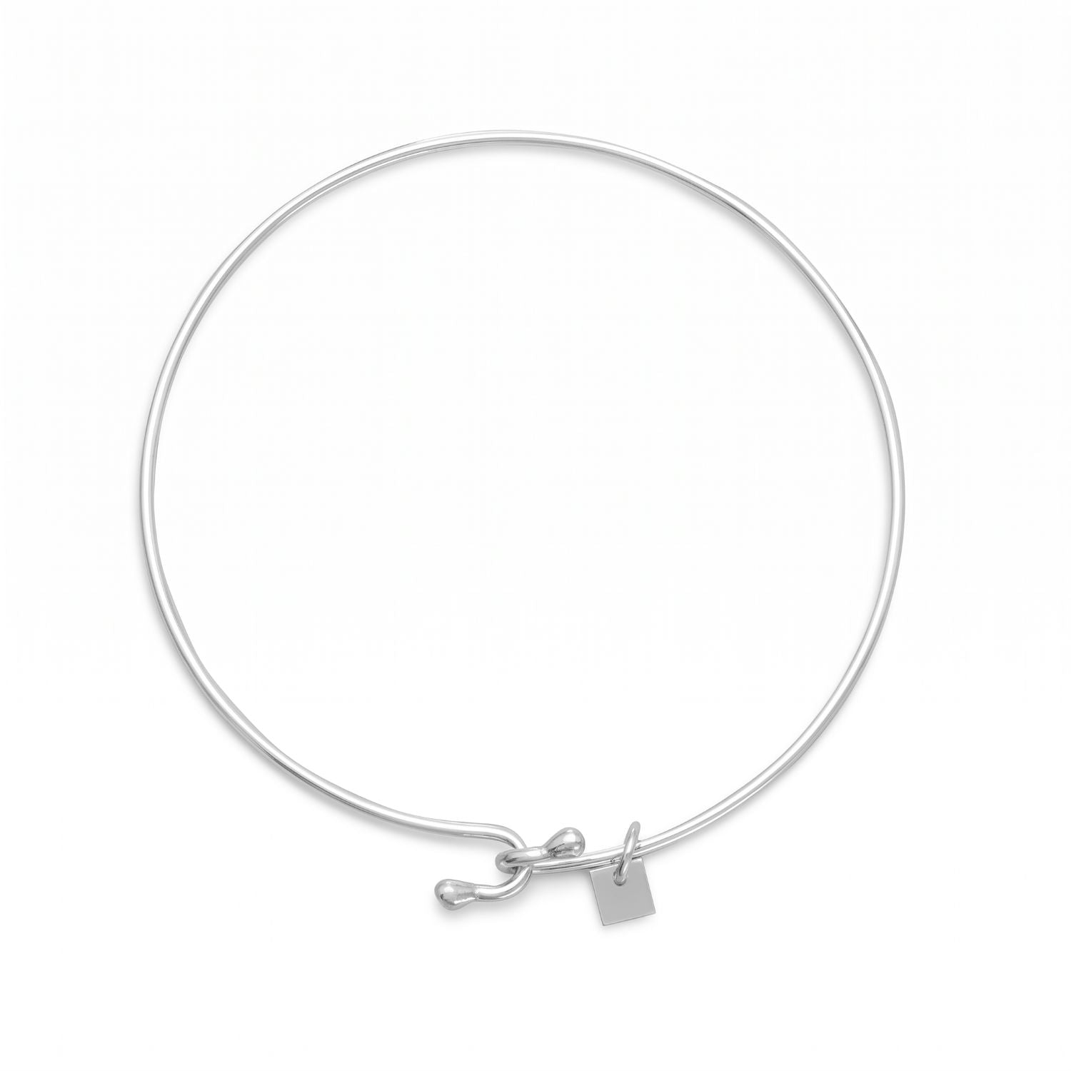 Wire Bangle with Bead Ends
