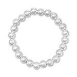 7" 8mm Silver Bead Stretch Bracelet