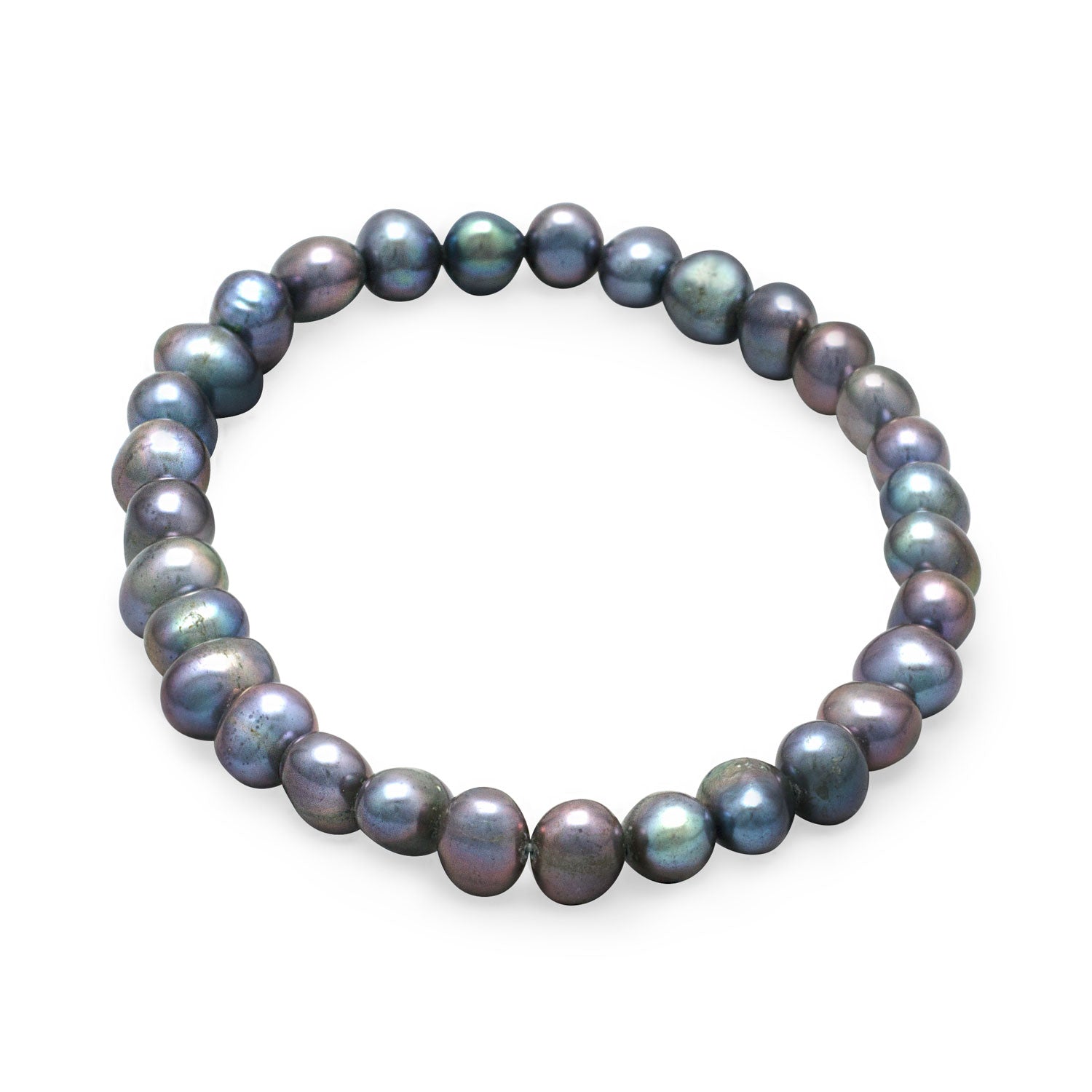 Peacock Cultured Freshwater Pearl Stretch Bracelet