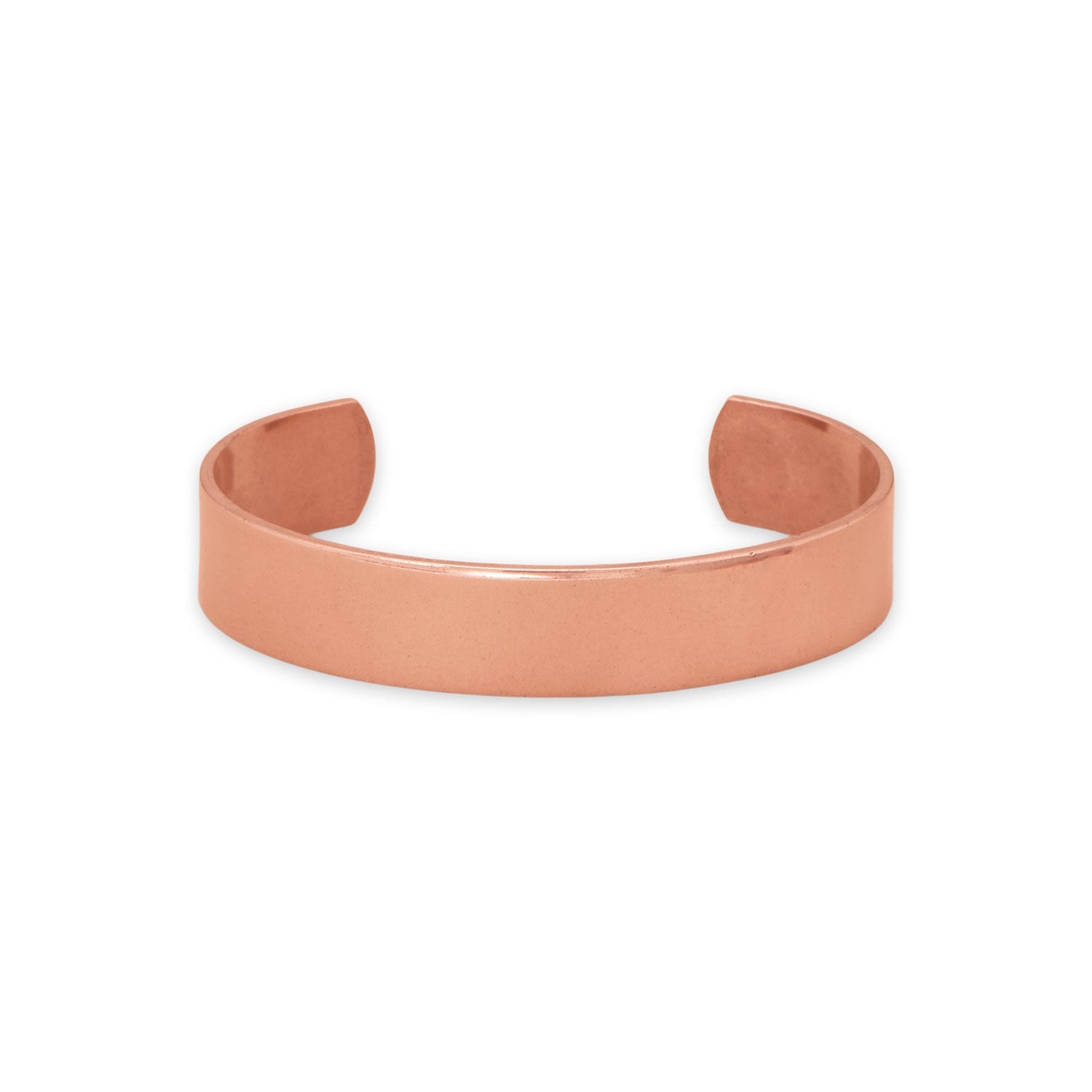1/2" (12.5mm) Polished Solid Copper Unisex Cuff Bracelet