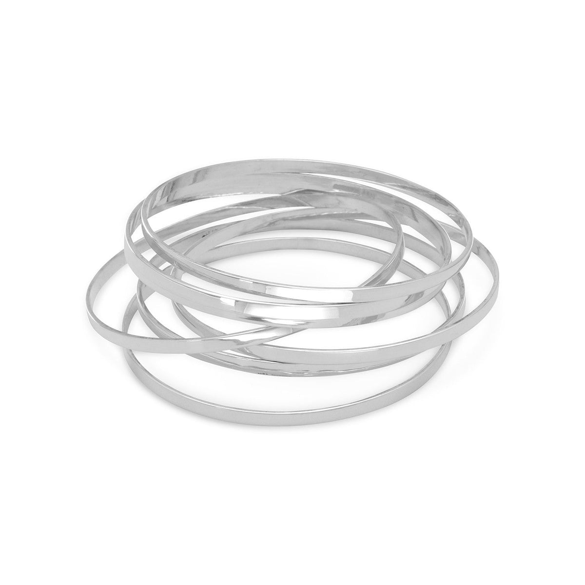 Set of Seven 8" Handmade Flat Bangles