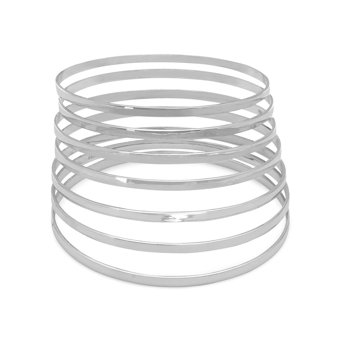 Set of Seven 8" Handmade Flat Bangles