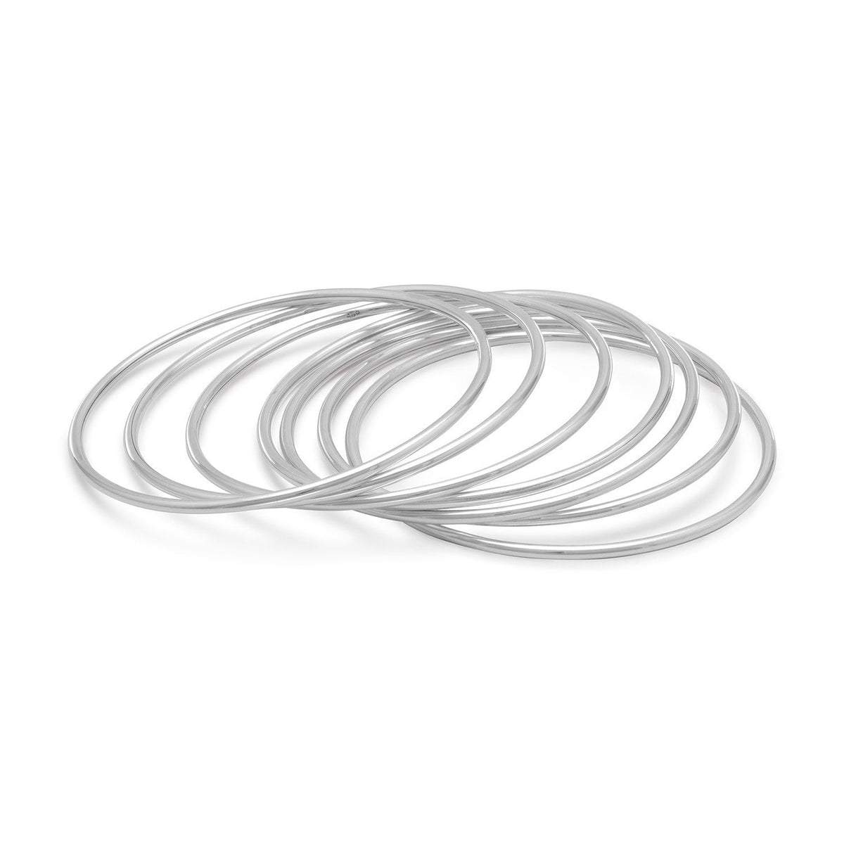 Set of Seven 8" Handmade Round Tube Bangles