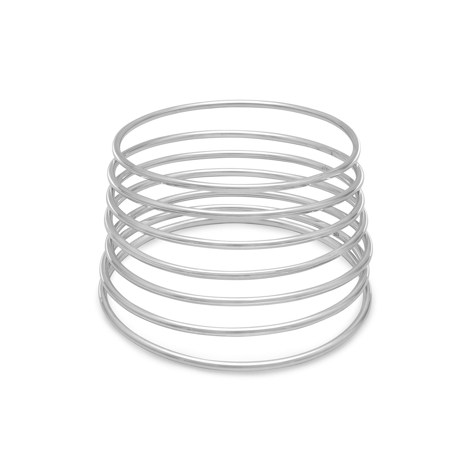 Set of Seven 8" Handmade Round Tube Bangles