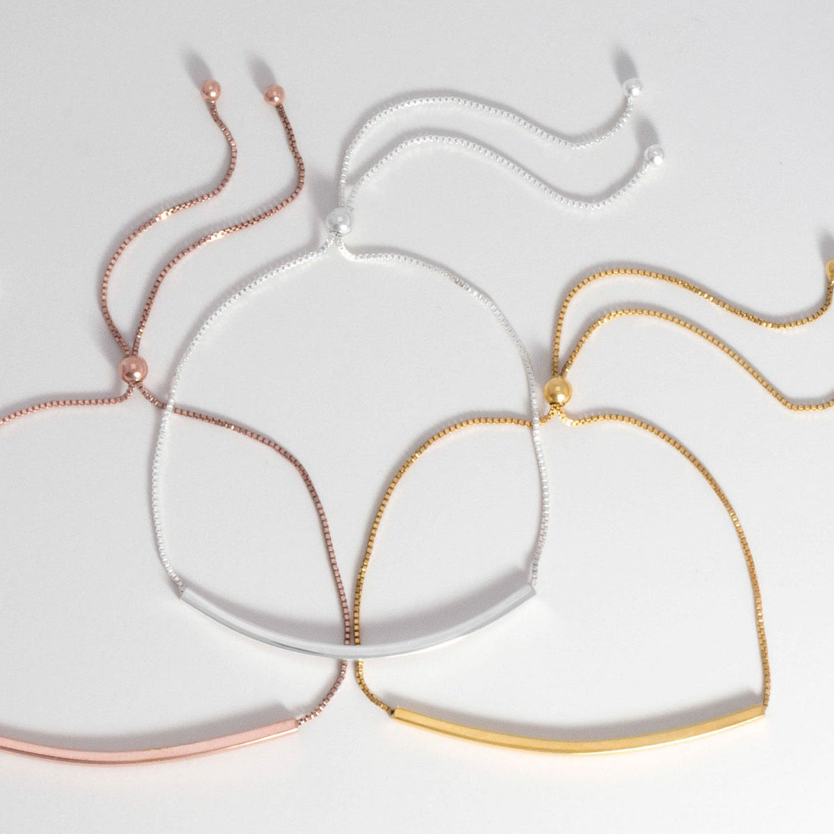 14 Karat Gold Plated Bar Friendship Bolo Bracelet