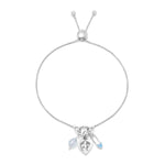 Silver or Gold Heart Charm with Baby Feet