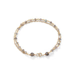Double Strand 14 Karat Gold Plated Labradorite Beaded Bracelet