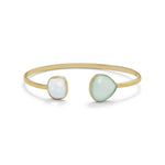 Rainbow Moonstone and Green Chalcedony Cuff