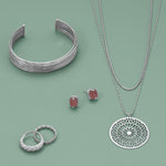 Rhodium Plated 8 Row Cuff