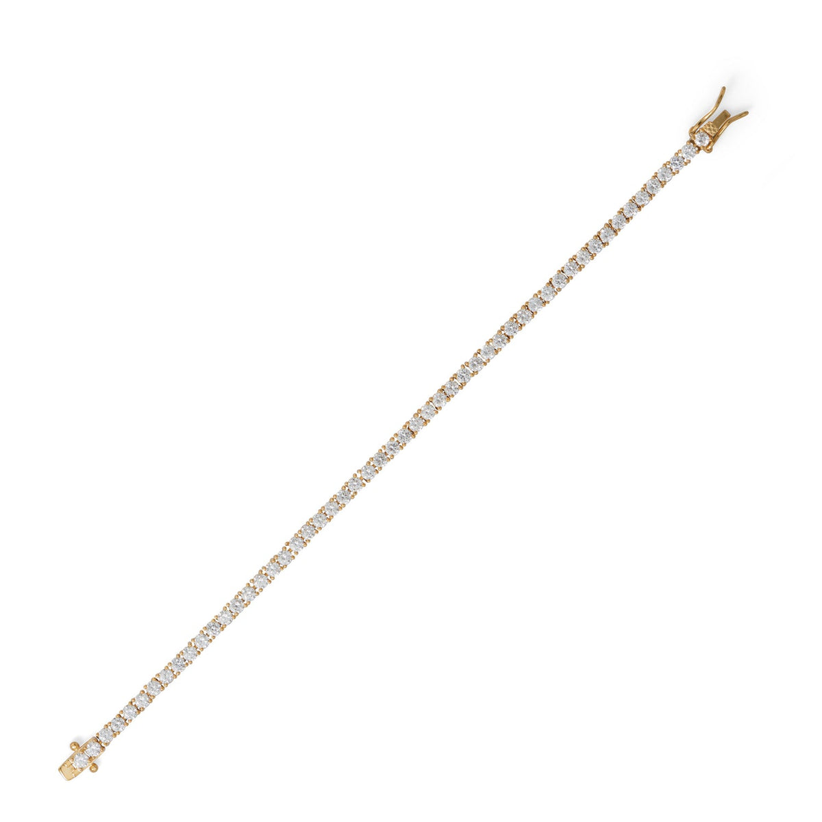7" 14 Karat Gold Plated 3mm CZ Tennis Bracelet