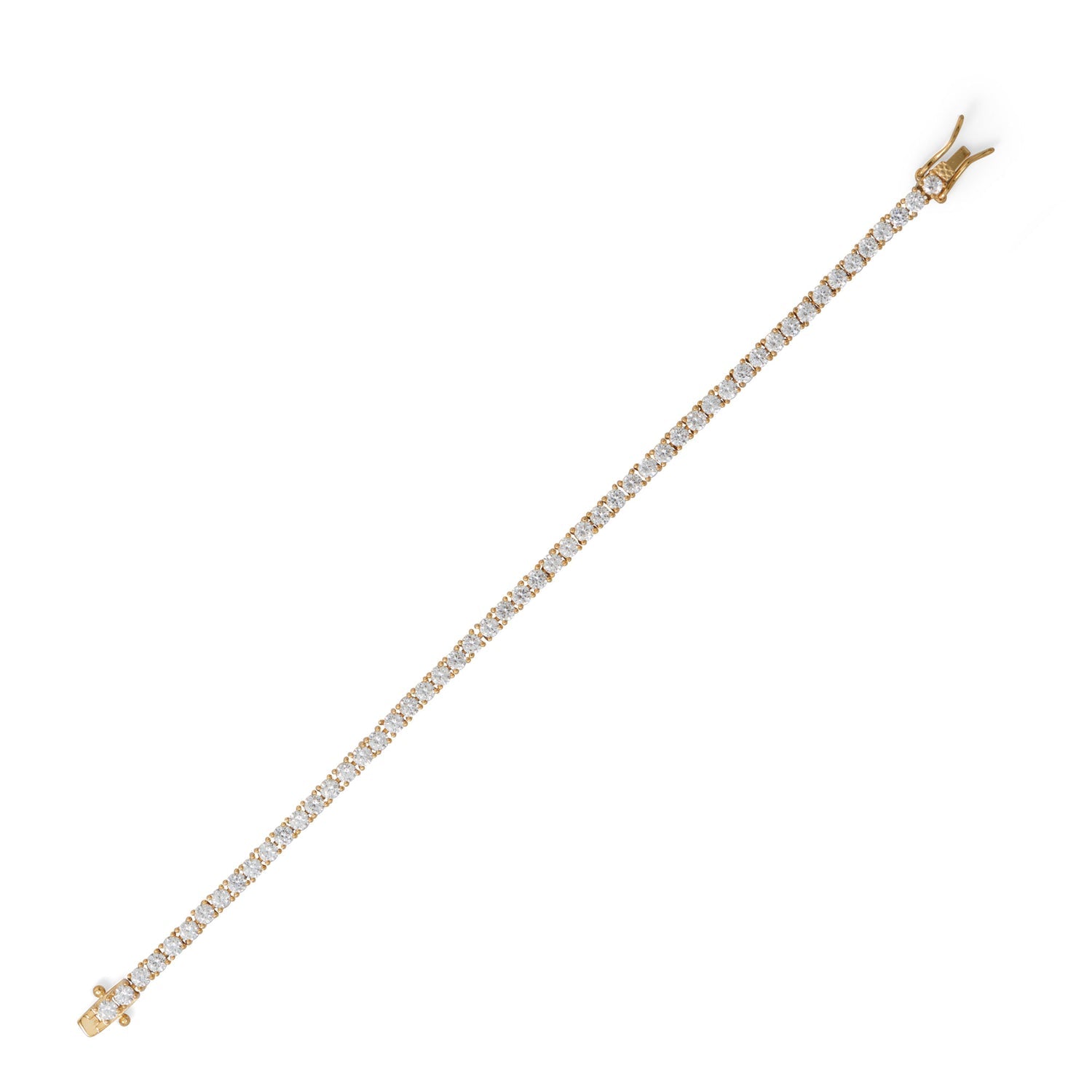 7" 14 Karat Gold Plated 3mm CZ Tennis Bracelet