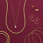 Adjustable 22" 14/20 Gold-Filled CZ Drop Necklace