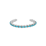 Handmade Junior's Oval Turquoise Cuff Bracelet