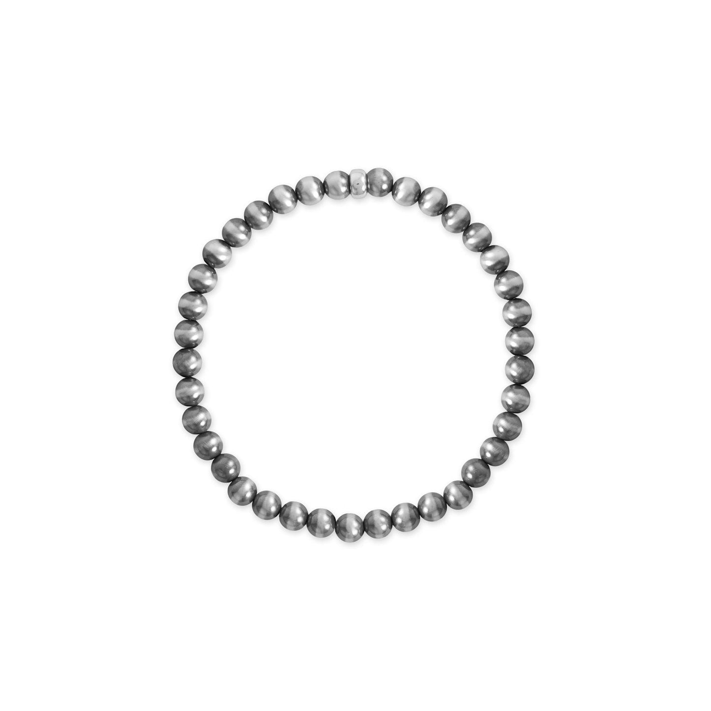 5mm Oxidized Bead Stretch Bracelet