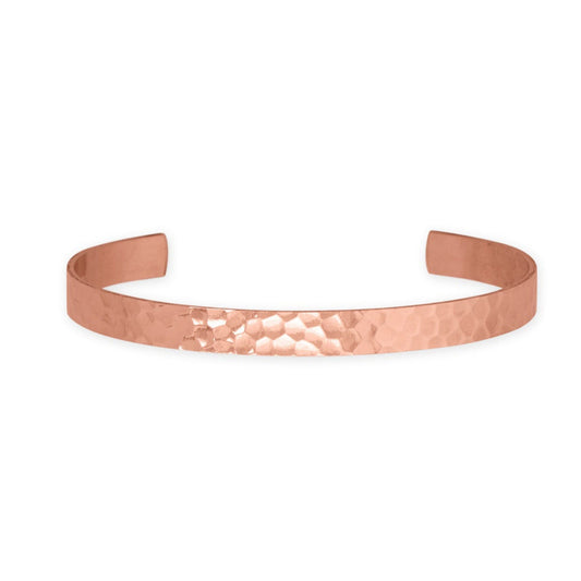 6.8mm Hammered Solid Copper Cuff Bracelet