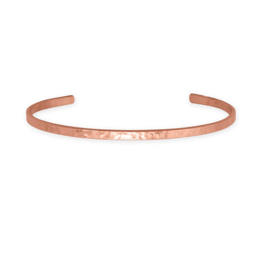 3.2mm Hammered Solid Copper Cuff Bracelet