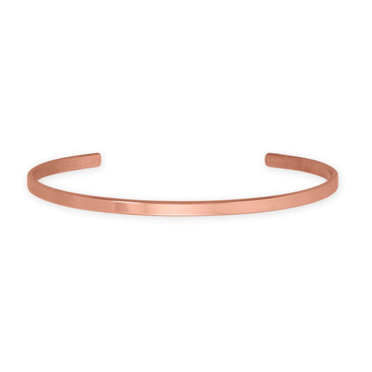 3.2mm Smooth Solid Copper Cuff Bracelet