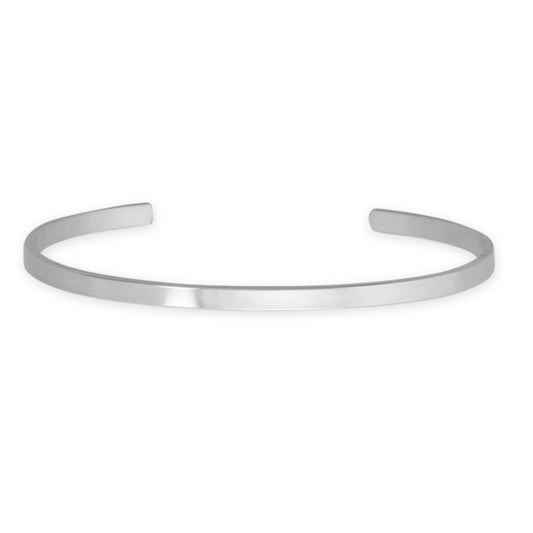 3.2mm Smooth Silver Cuff Bracelet