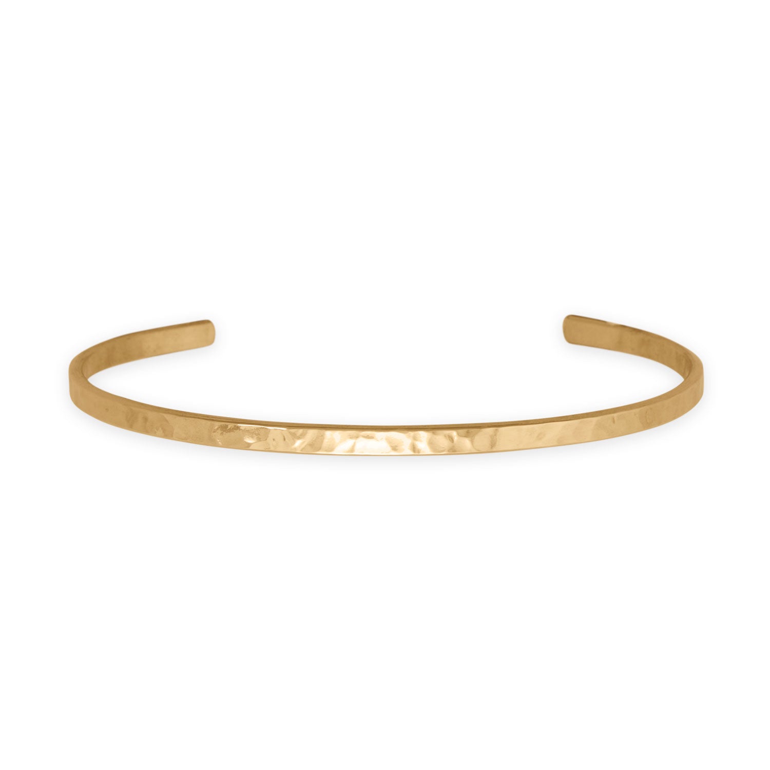14 Karat Gold Plated Hammered Cuff Bracelet