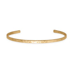 14 Karat Gold Plated Hammered Cuff Bracelet