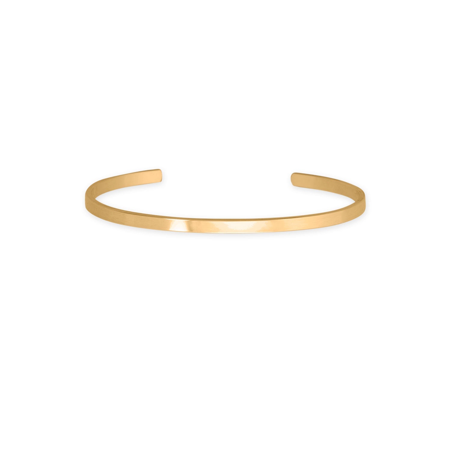 14 Karat Gold Plated 3.2mm Smooth Cuff Bracelet