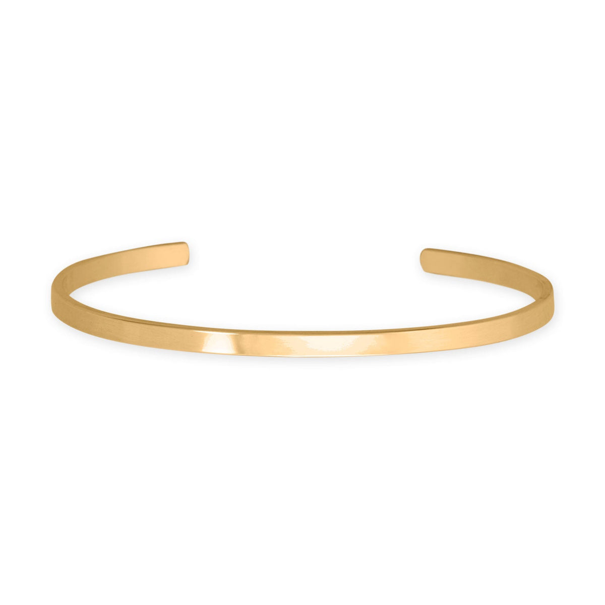 14 Karat Gold Plated 3.2mm Smooth Cuff Bracelet