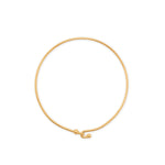 14 Karat Gold Plated Wire Hook Bangle with Bead Ends