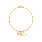 14 Karat Gold Plated Wire Hook Bangle with Bead Ends