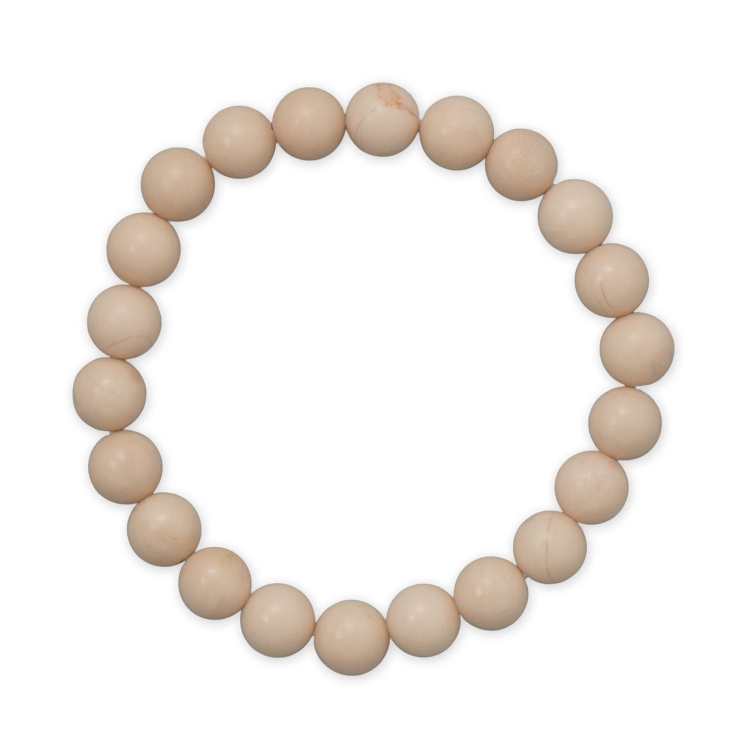 8mm Round Wooden Jasper Stone Stretch Bracelet