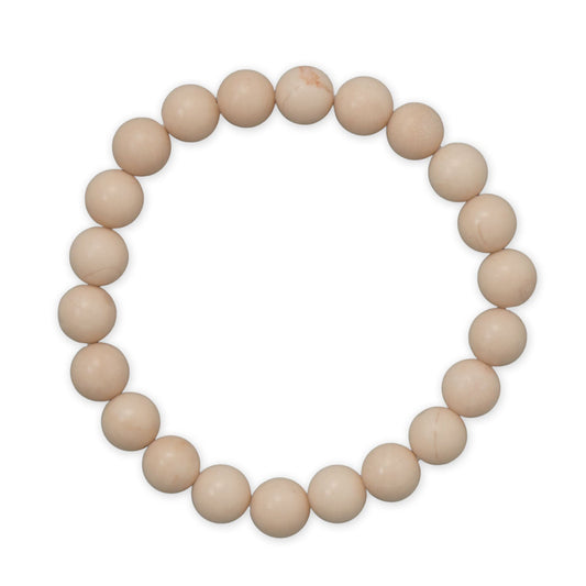 8mm Round Wooden Jasper Stretch Bracelet