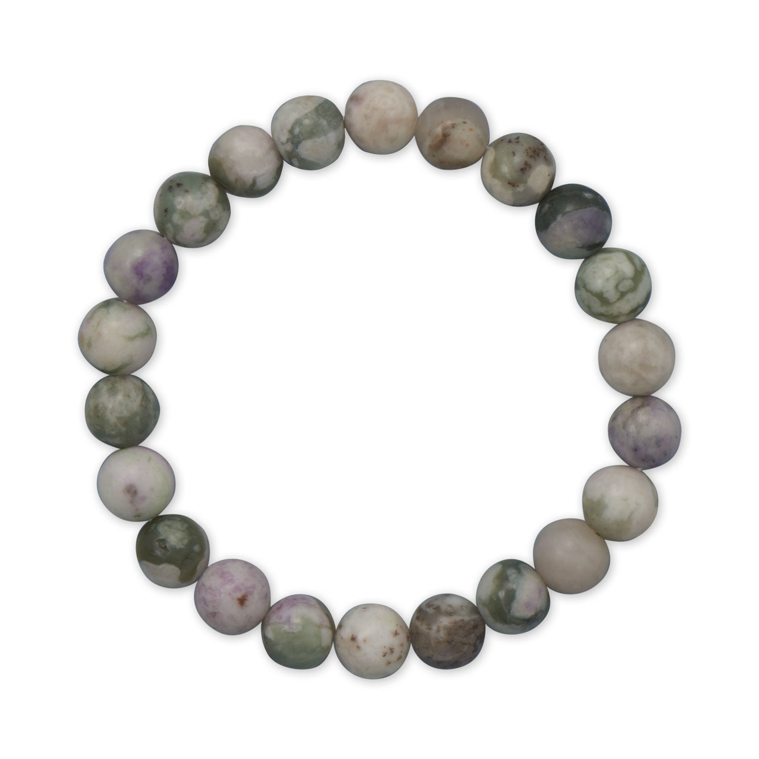 8mm Round Lucky Jade Stone Stretch Bracelet