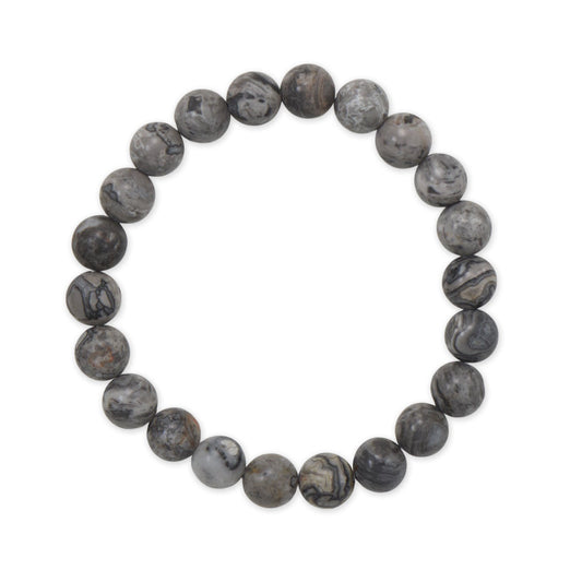 8mm Round Earth Jasper Stretch Bracelet