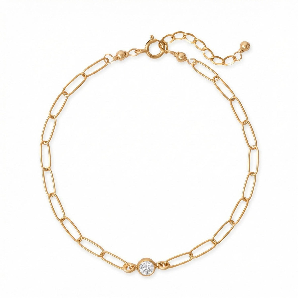 6.5" + 1" 14/20 Gold Filled 4mm Lab Grown Diamond Bracelet