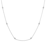 16" + 2" Rhodium Plated Bezel Set CZ Necklace