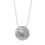 16.5" Round Ancient Roman Glass with Rope/Bead Edge Necklace