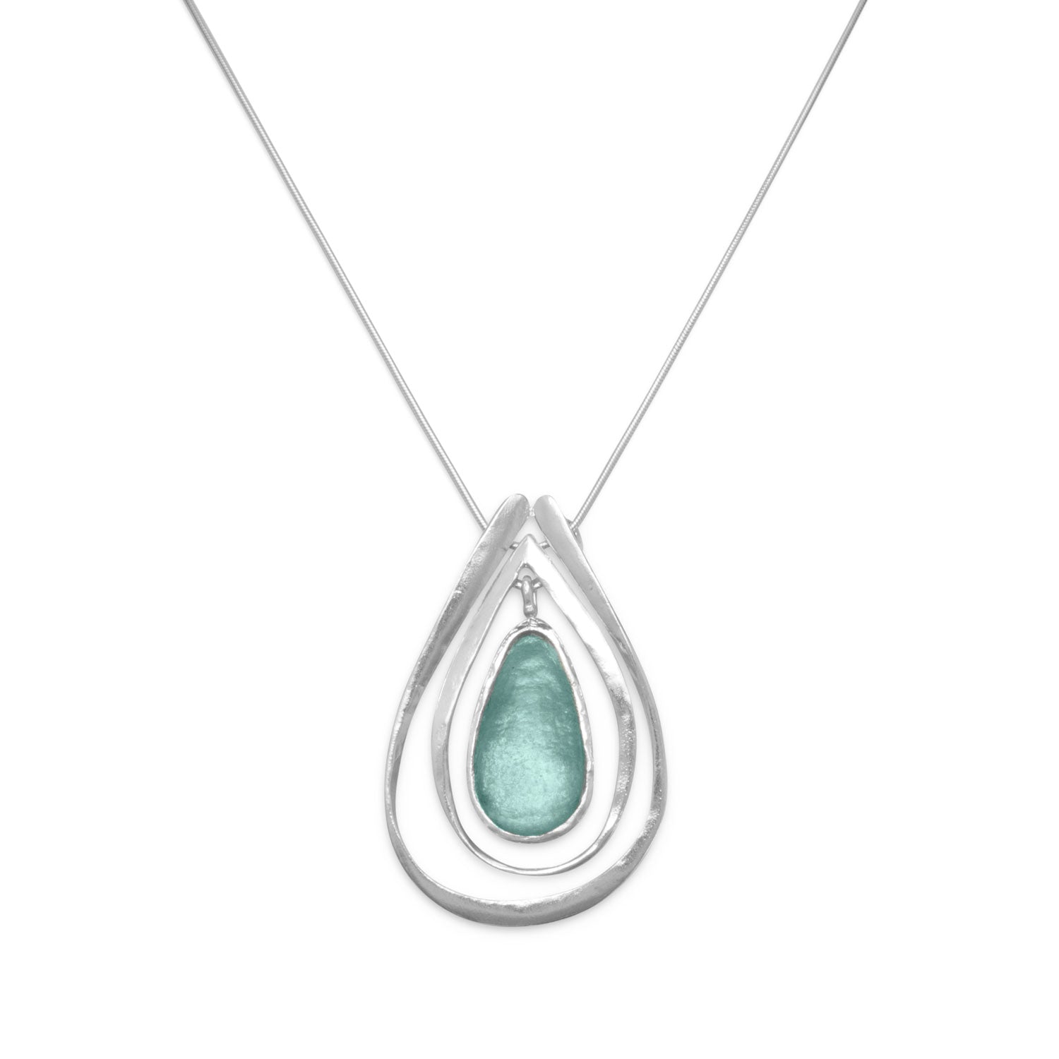 17" Ancient Roman Glass and Cutout Design Necklace
