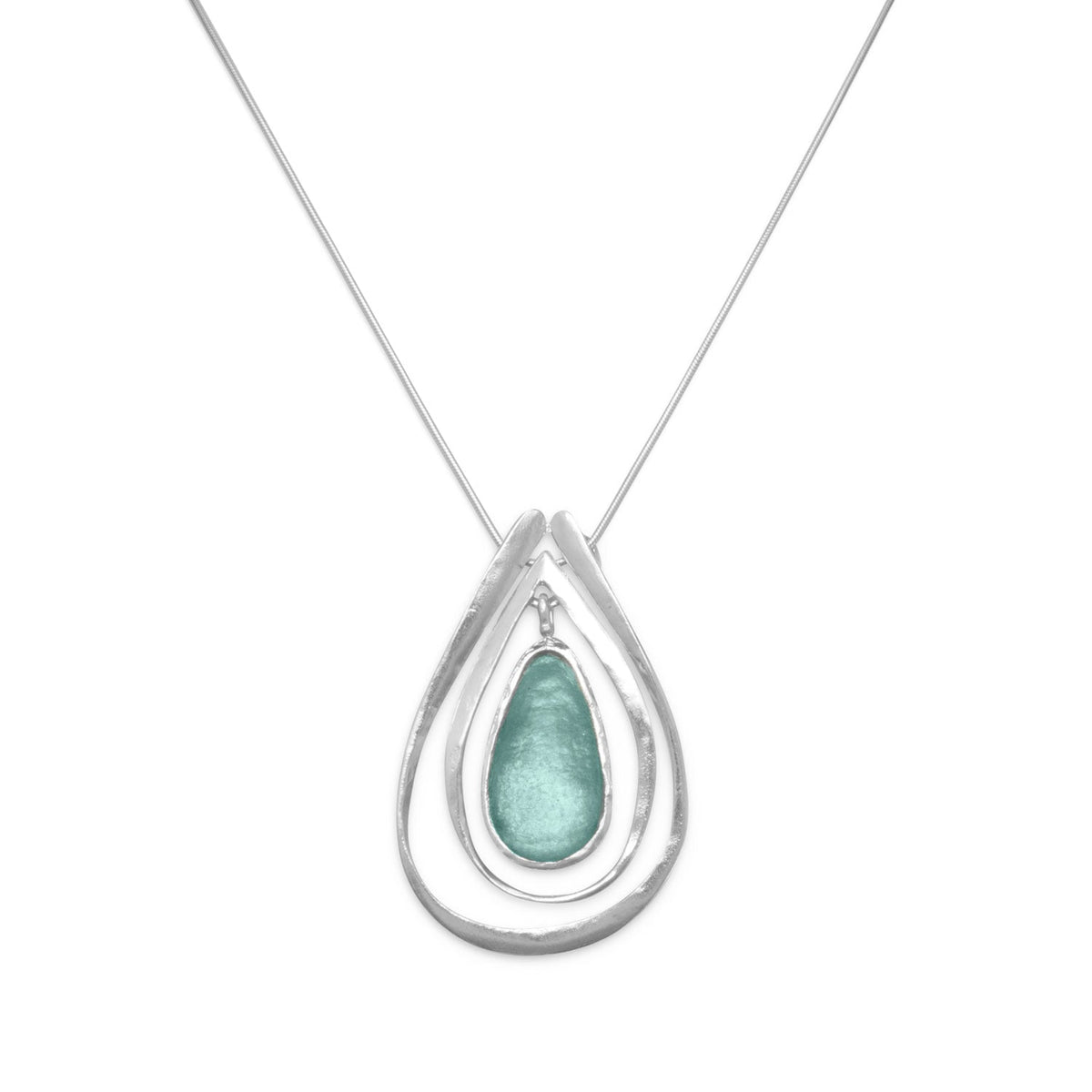 17" Ancient Roman Glass and Cutout Design Necklace